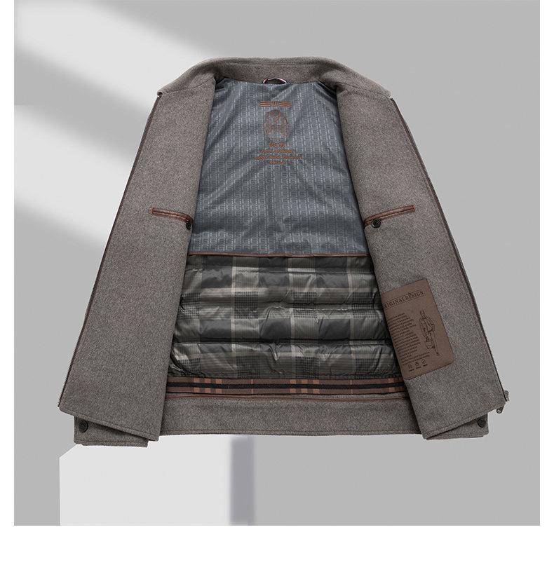 Men's Light Luxury Double-Sided Wool Coat - Short Lapel Autumn/Winter Jacket for Business Casual Wear