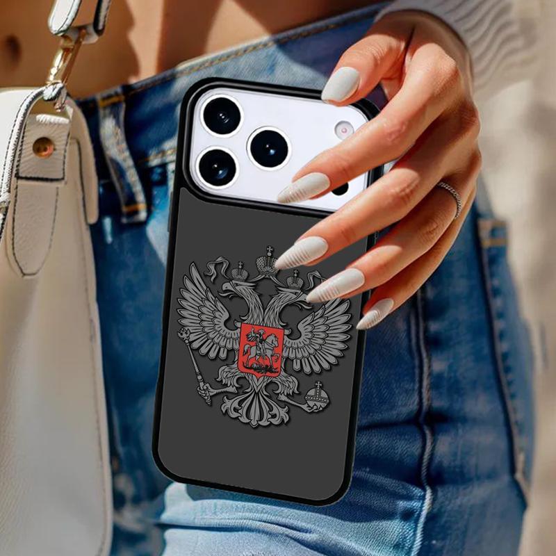 Coat Of Arms Russian CCCP Flag Bumper Phone Case For iPhone 17 Air 14 15 13 12 Max Cover For Apple 16e 11 Pro Max Plus Coque