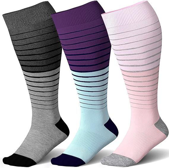 Plus Size Compression Socks Fat Large Leg Sports Socks Running Cycling Fat Calf Stockings Pressure Leg Fitness Varicose Veins