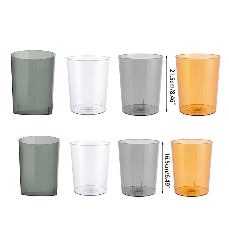 Light Luxury Transparent Trash Can Large Capacity Dustbin Garbage Bucket for Bathroom Kitchen Office Waste Paper