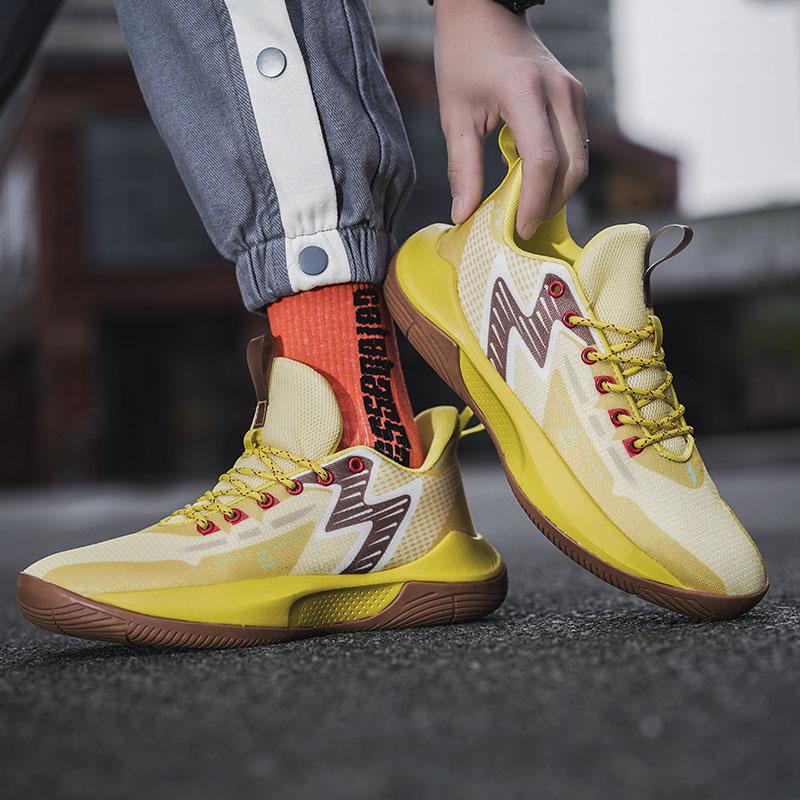 new low-top middle school and youth breathable sports shoes actual wear high elastic non-slip basketball shoes men