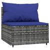 Vidaxl 3-Cz. Garden Lounge Set, Cushions, Grey PE Rattan