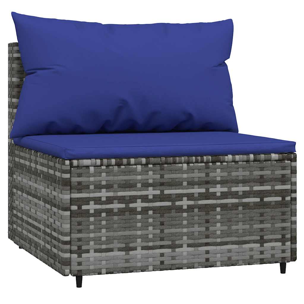 Vidaxl 3-Cz. Garden Lounge Set, Cushions, Grey PE Rattan