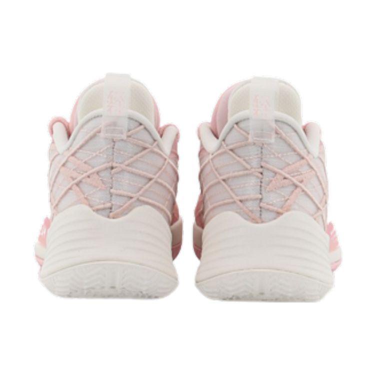 Anta Light Crazy 3 Tessuto Pelle Sintetica Assorbimento degli Urti Antiscivolo Resistente all'Usura Scarpe da Basket Basse Donna sneaker Rosa Bianco 122221608-3