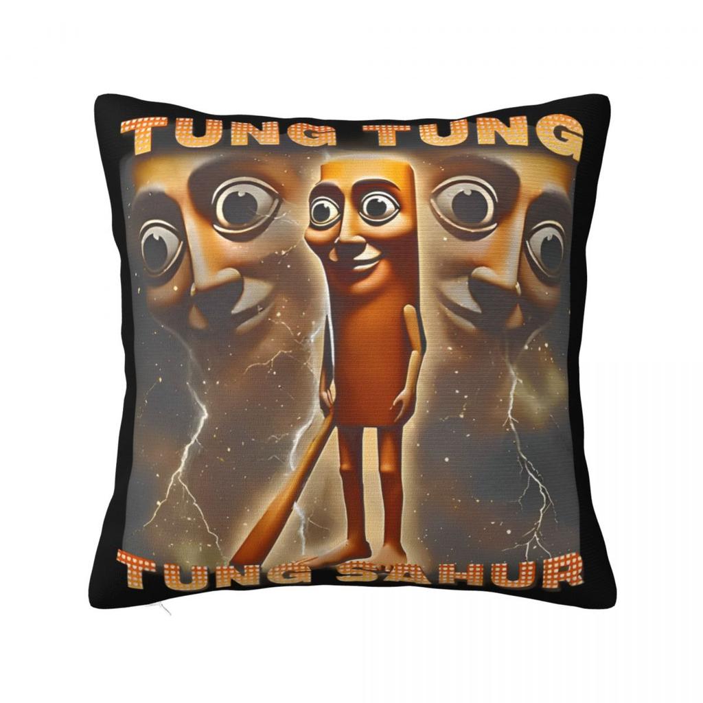 Tung Tung Tung Sahur Square Pillow Case Italian Brainrot Meme Cushion Covers Fashion Decorative Pillowcover for Seat 18