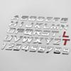 New 3D Metal 25mm Italic Car Letters Alphabet Emblem Numbers Chrome Labeling Auto Sticker Trunk Logo Letters Emblem Accessories