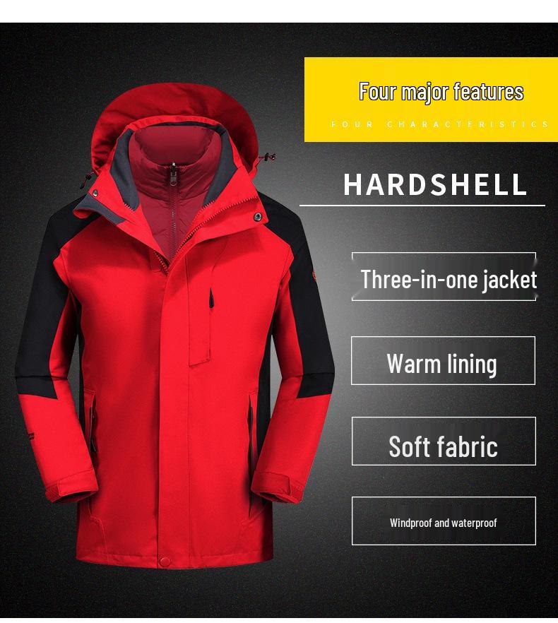 Men's Windproof & Waterproof Mountain Jacket with Removable Liner