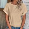 Summer Spring Solid Color Tshirt Loose Fit Round Neck Short Sleeve