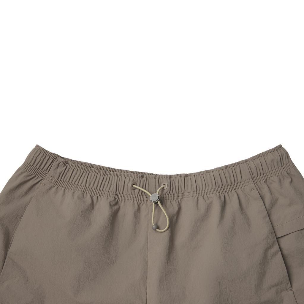 Li Ning Sports Lifestyle Series Solid Color Mid Waist Breathable Versatile Straight Leg Sports Shorts Women Shorts Tree-Gray-Brown AKSV408-3