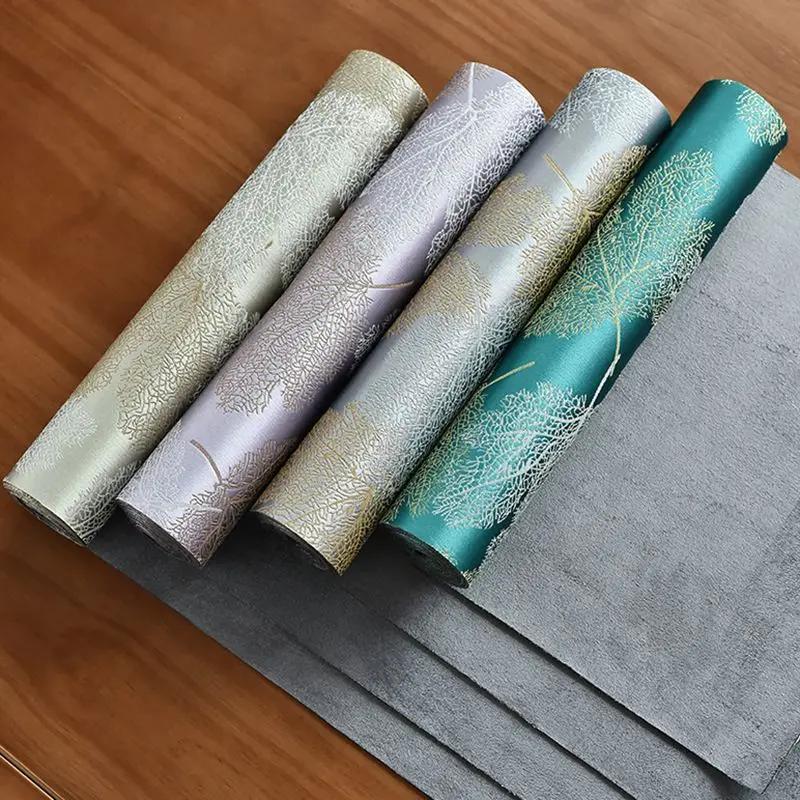 Brocade Flower Tea Mat Household Table Decoration Light Luxury Thickening Waterproof Tablecloth West Array Woven Dry Tea Mat New