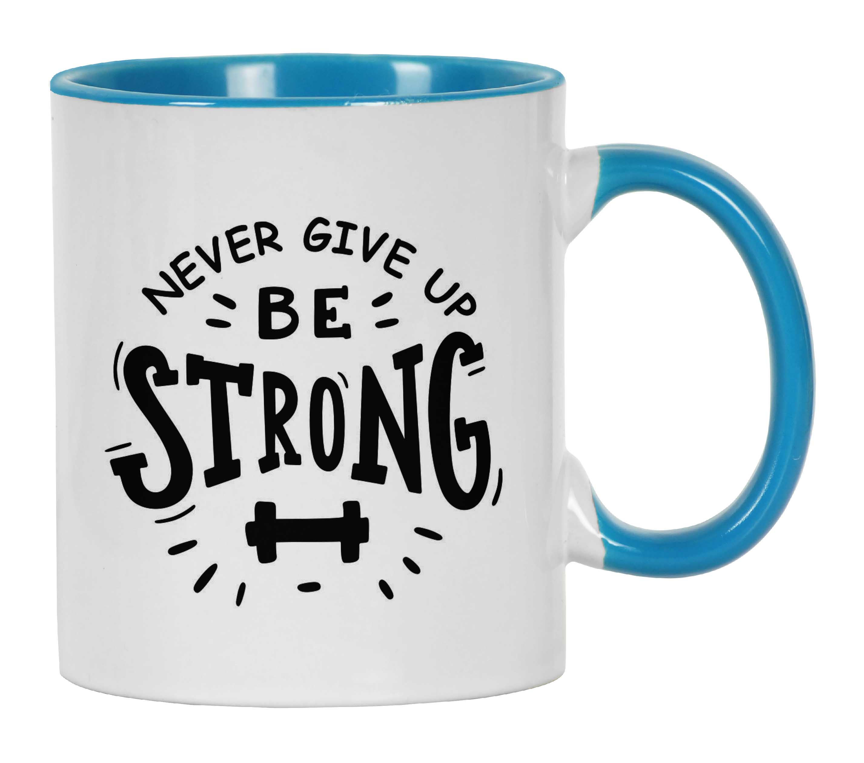 

Inkdotpot 11 Oz Ceramic Coffee Mug Never Give Up Be Strong Motivational Quote Birthday For Employee Boss Coworkers 11oz небо синє кольору
