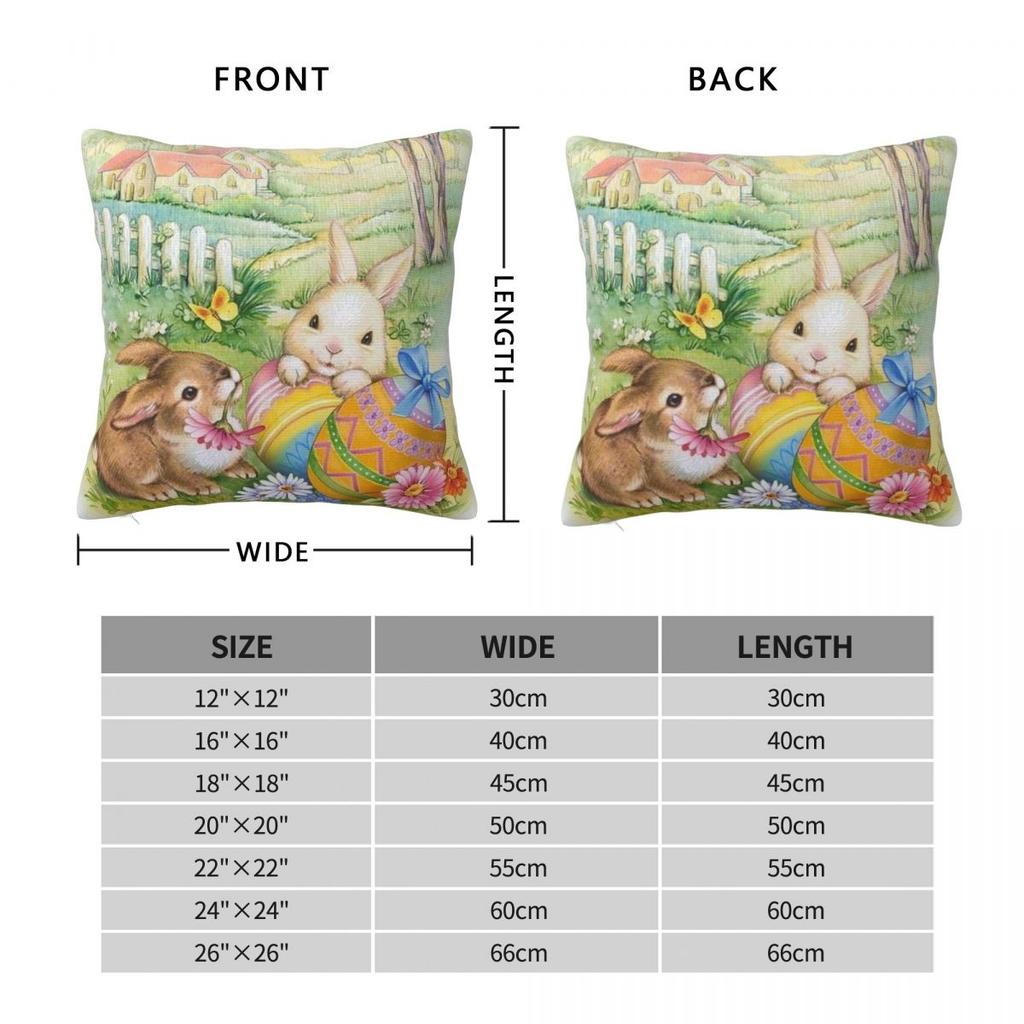 Easter Bunny Pillow Cover Pastoral Style Funny Pillow Case For Sofa Car Home Decor Cushion Cover Soft Design Pillowcases Gift