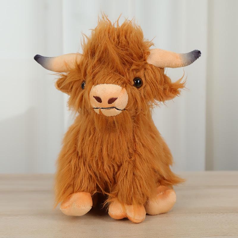

Scottish Highland Yak Plush Toy Doll 16 cm коричневый