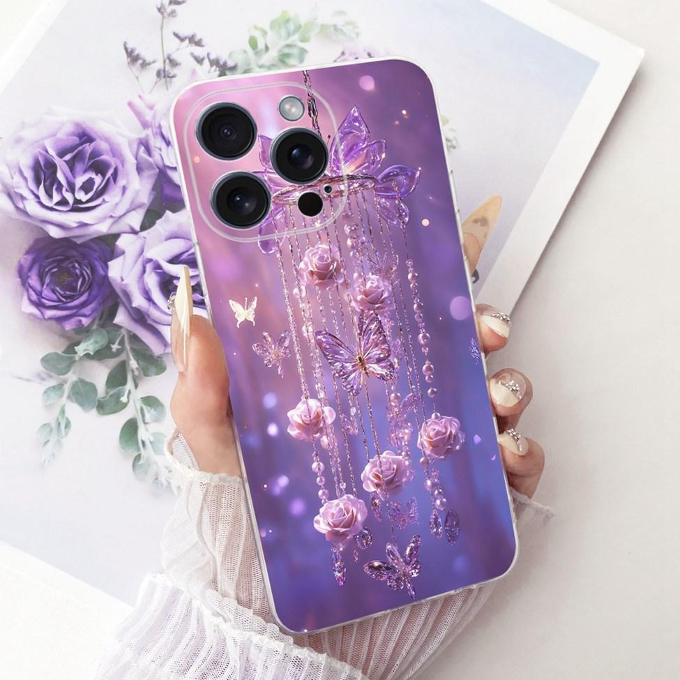 Casing For iPhone 15 Pro Max Cover Fashion Cartoon Cute Funny Painted Silicone Case A2849 A3105 A3106 A3108