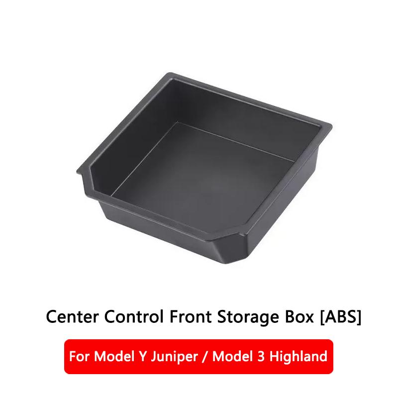 Für Tesla Model Y Juniper Model 3 Highland Mittelkonsolen-Organizer Armlehne Versteckte Aufbewahrungsbox vorne und hinten Untere Silikonmatte