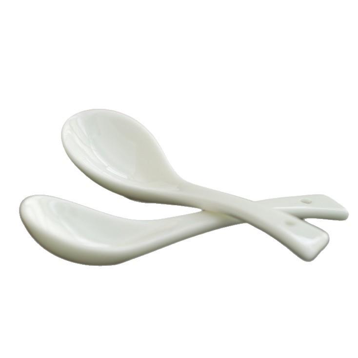 Dehua White Porcelain Ceramics: 12ml Small Soup & Teaspoon for Household & Restaurant Use