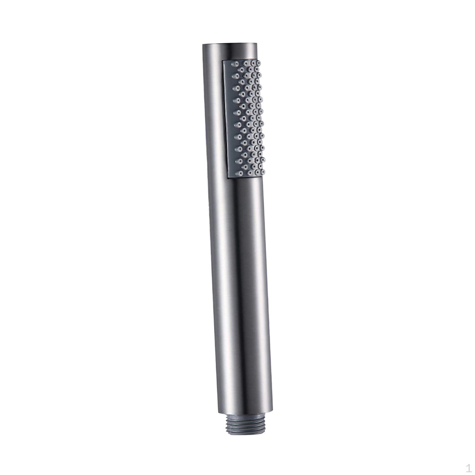 Handheld Shower Head High Pressure Portable Replacement Flow Silicone Nozzle Stainless Steel Grey