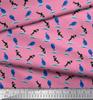 Soimoi Japan Crepe Satin Fabric Waves,Whale & Dolphin Ocean Decor Fabric Printed metre 42 Inch