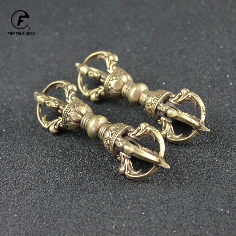 3 Style Copper Buddhism Dorje Cross Vajry Pestle Vintage Crafts Ornaments Tea Pet Desk Decoration Home Decor Accessories Gift