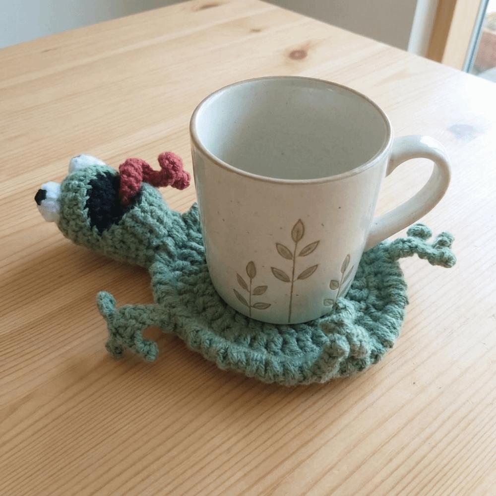 Cartoon Crochet Animal Coaster Funny Handmade Coaster Creative Knitted Cup Mat Table Protector