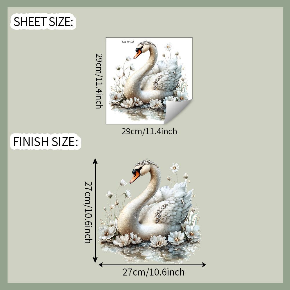 

Розписний благородний лебідь Наклейки на унітаз для ванної кімнати та туалету для прикраси та декору fun-m422
