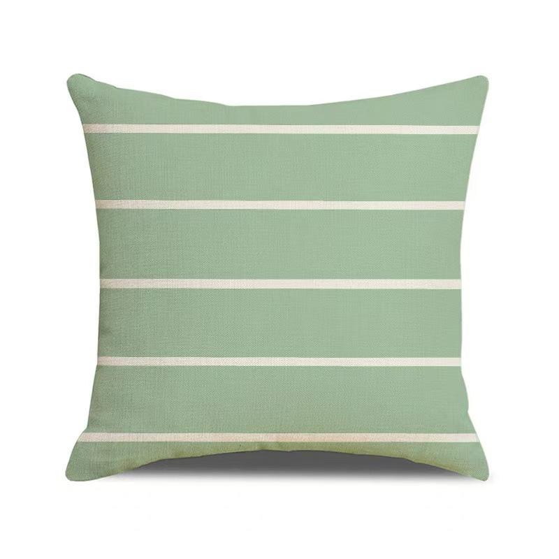 

New Spring Geometric Print Pillow Cover Linen Green Set Combination Bedside Cushion Living Room Sofa Cushion Cover 45*45