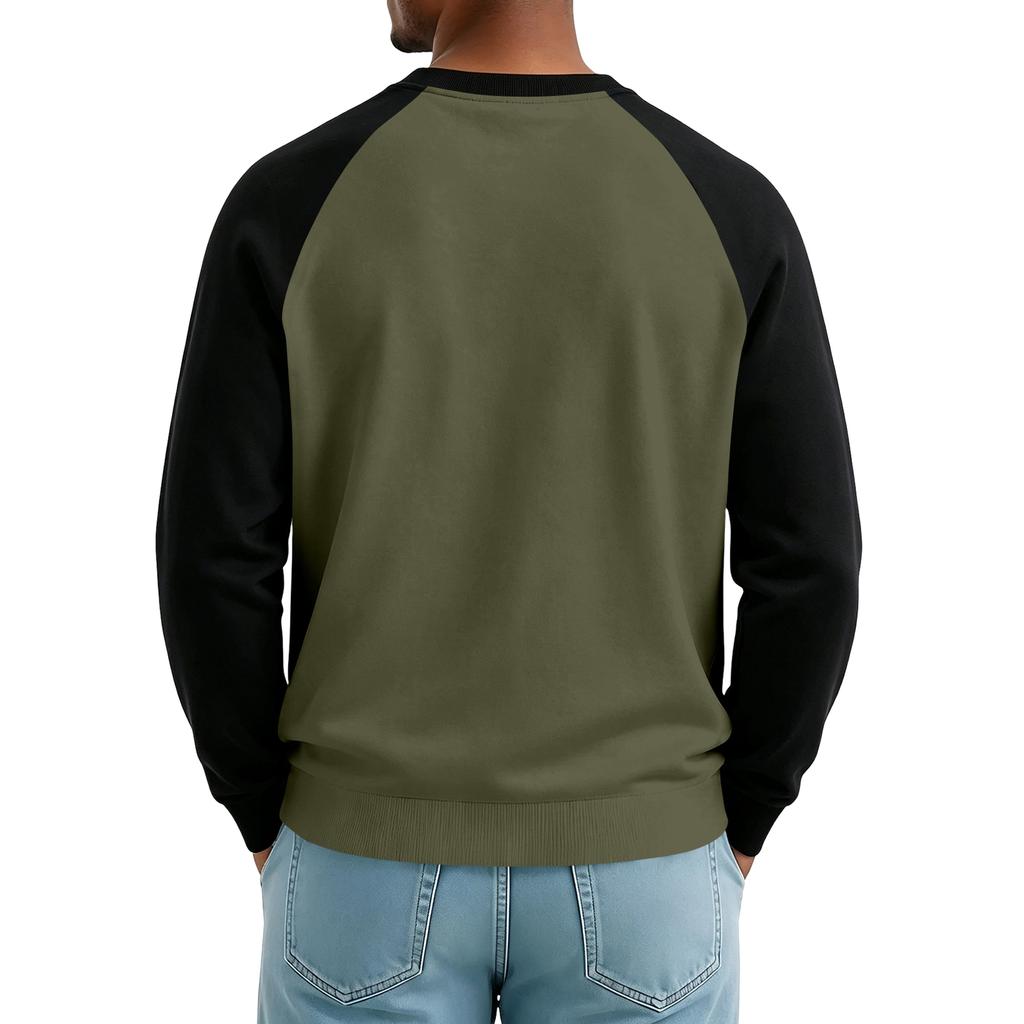 Men's Long Sleeve Color Block Thermal T-Shirt for Winter Layering