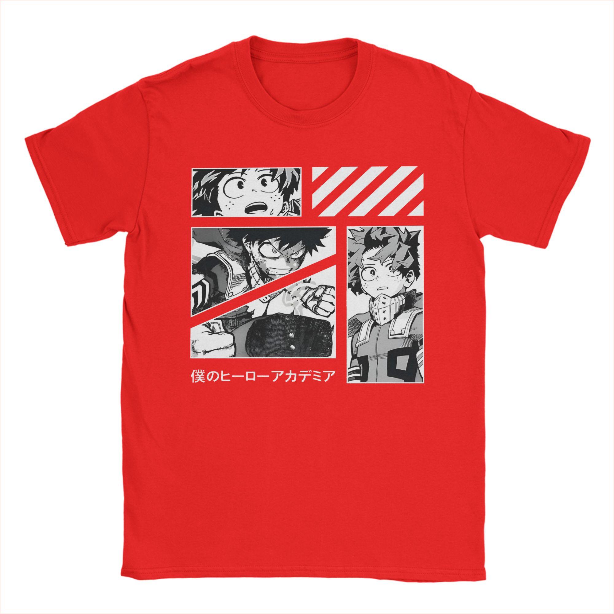 

Мужские футболки Моя геройская академия Мидория Изуку Креативная 100% Хлопок Футболка С коротким рукавом Футболка С круглым вырезом Топы Большого размера S