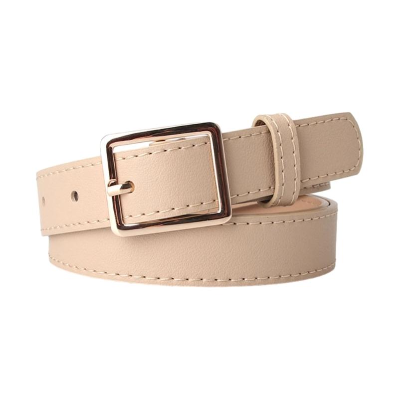 

Adult Waist Belt with Square Shape Buckle Light Luxurious Personality PU-leather Waist Belts for Women Coat Dress