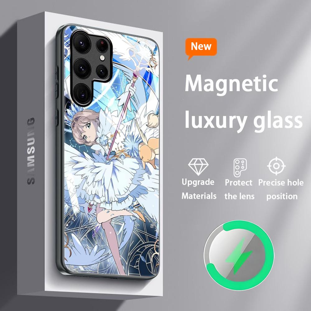 Lovely Cardcaptor Sakura  Phone Case For Samsung S25 S24 S23 S22 S21 S20 Plus Ultra Note20 Glass Magnetic Case