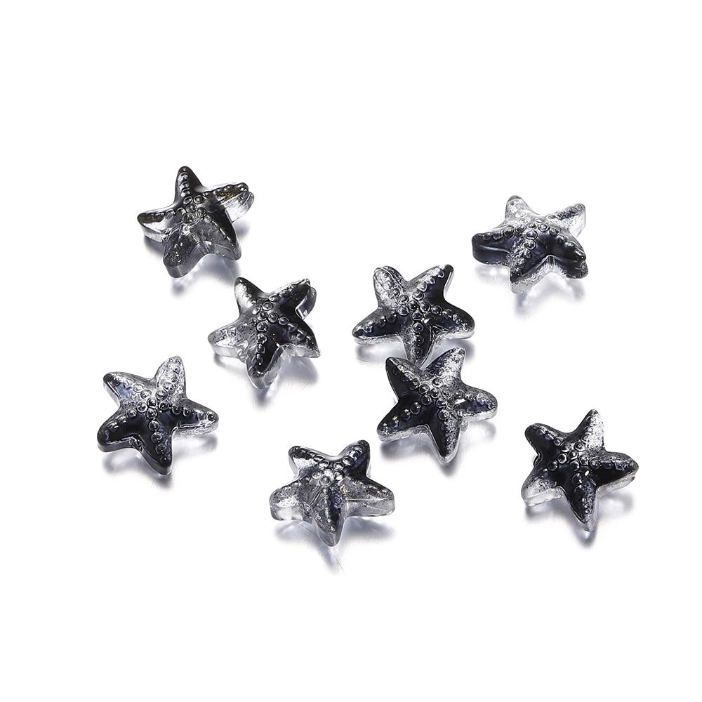 10/20Pcs/Lot 15*15.5mm Glass Starfish Shape Charm Small Loose Beads for DIY Jewelry Making Earrings Bracelet Wholesale