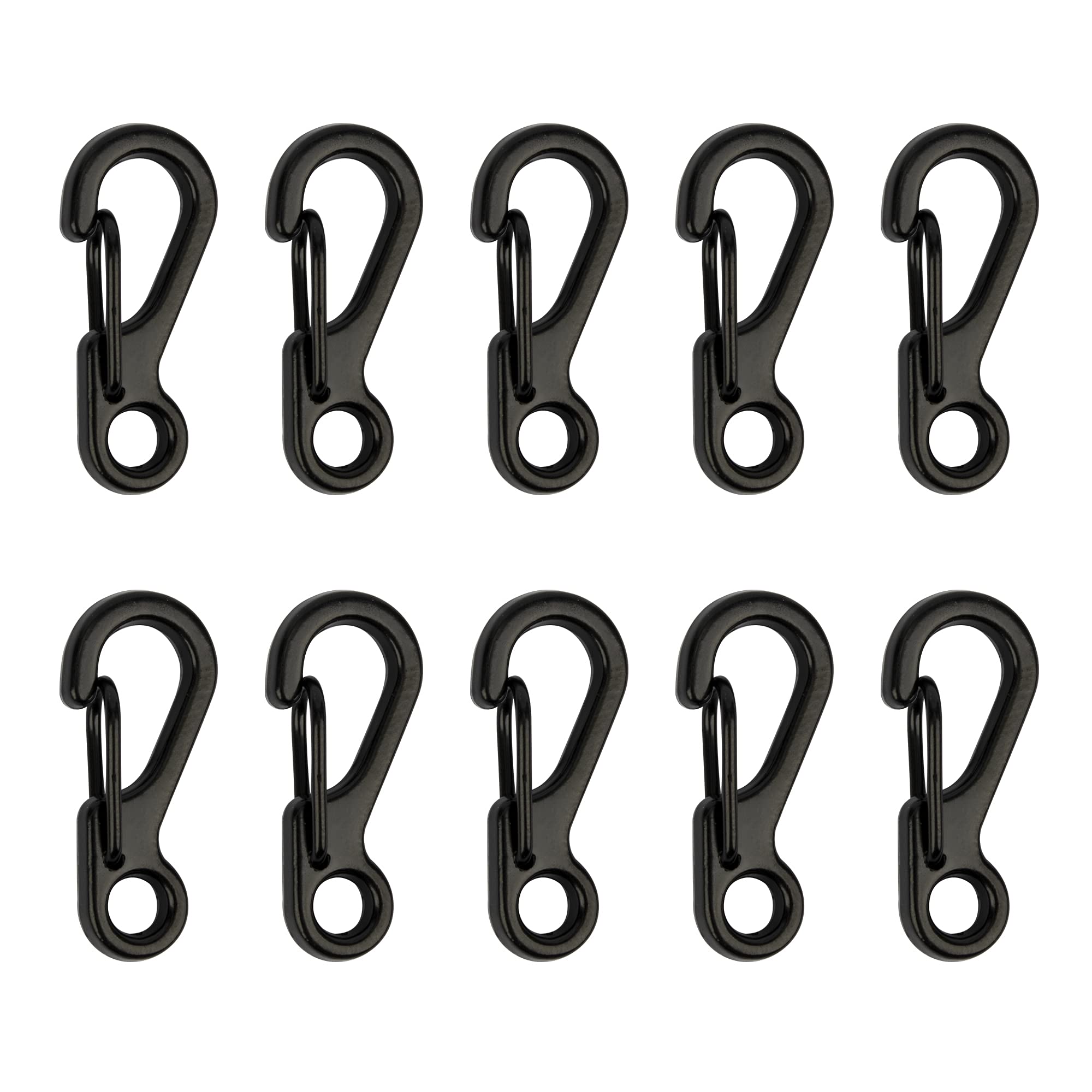 TEMLUM Carabiner, Small Mini Carabiner, Set of 10, Snap Hook, Length 2.5cm