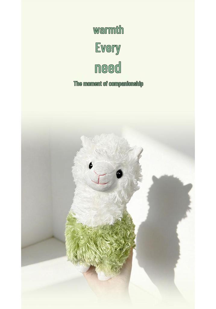 Three-Color Alpaca Plush Toy: Cute Cartoon Wool Doll for Claw Machines, Zodiac Sheep Design.