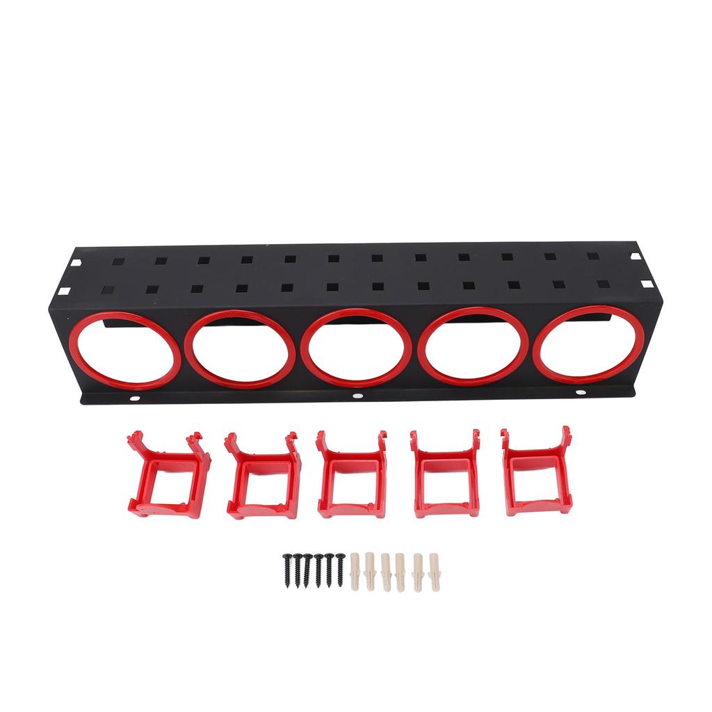 Spray Bottle Storage Rack Wall Mounted Garage Bottle Organizer with 5 Plastic Hanging Hooks
