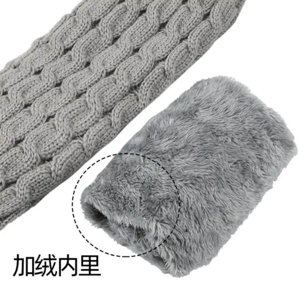 1 Pair Women Knitted Leg Warmers Winter Warm Wool Boot Covers Fleece-Lined Thicken Warm High Leg Cover Crochet Long Heap Socks
