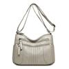 New Flow Women's Bag Fashionable and Simple Shoulder Bag Soft Leather Multi-pocket Lady Mother Bag