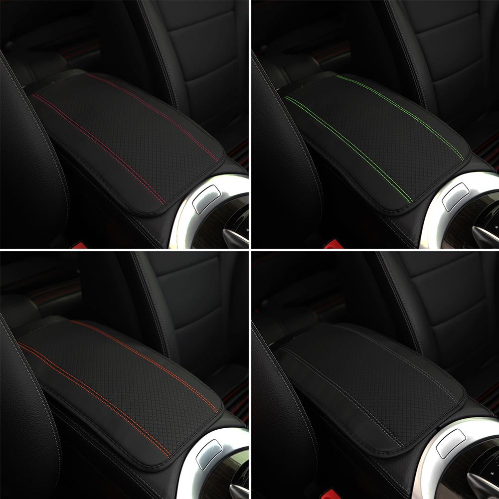 Universal Car Interior Center Console Armrest Pad PU Leather Auto Armrest Console Cover Box Mat Auto Armrests Storage Box Mats