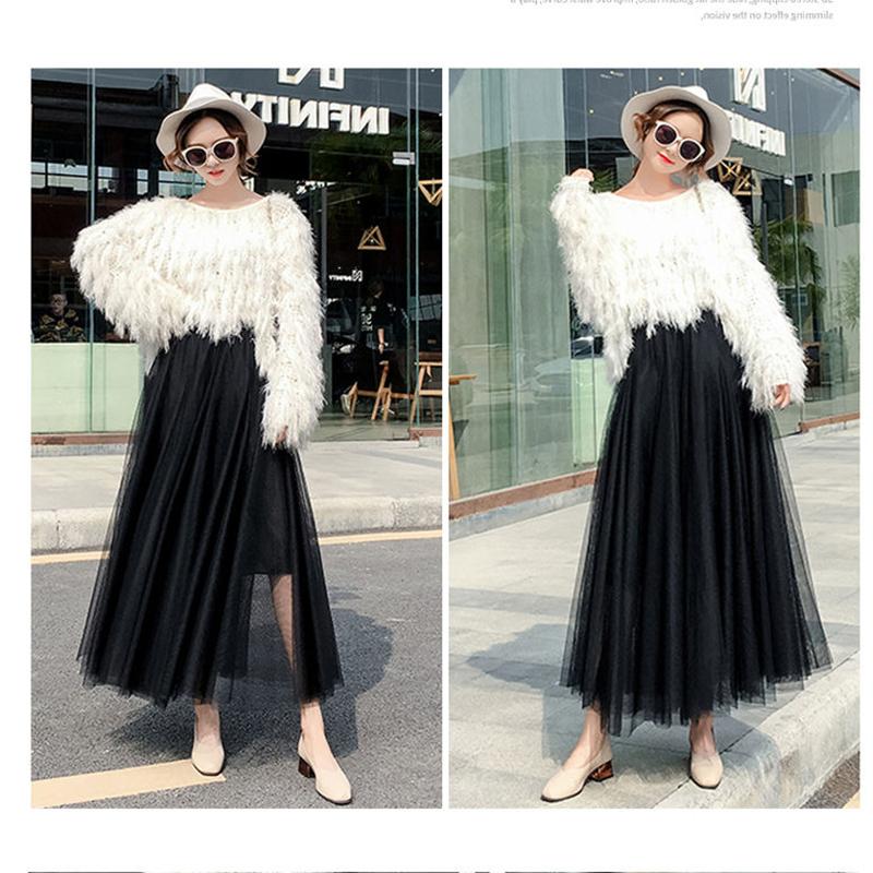 Half-length Skirt Women's Net Gauze Skirt Large Skirt Mid-length Gauze Skirt Net Yarn Breathable Large Skirt