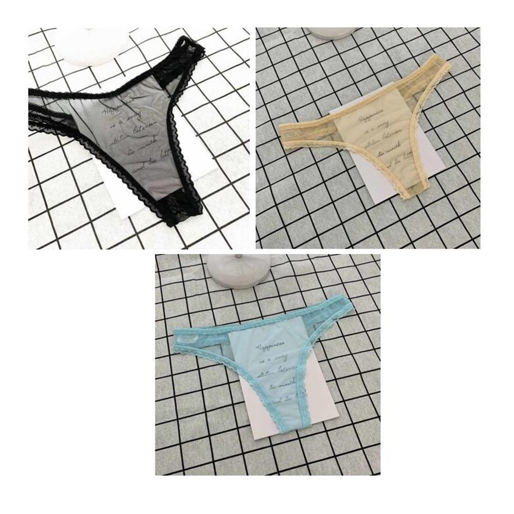 1PCS Transparent Ultra Thin Sexy Thong Women Lace G String Panty Low Waist Ruffles Underwear