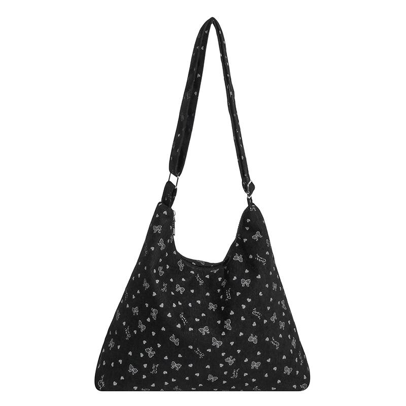 Retro corduroy bag large capacity new single shoulder fashion versatile underarm commuting portable out tote bag