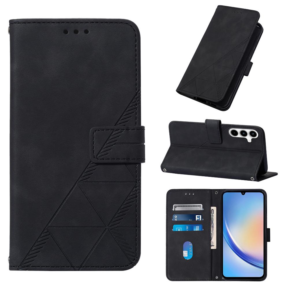 

For Samsung Galaxy A35 5G Leather Case with Hand Strap Wallet Stand Phone Cover Wine Red