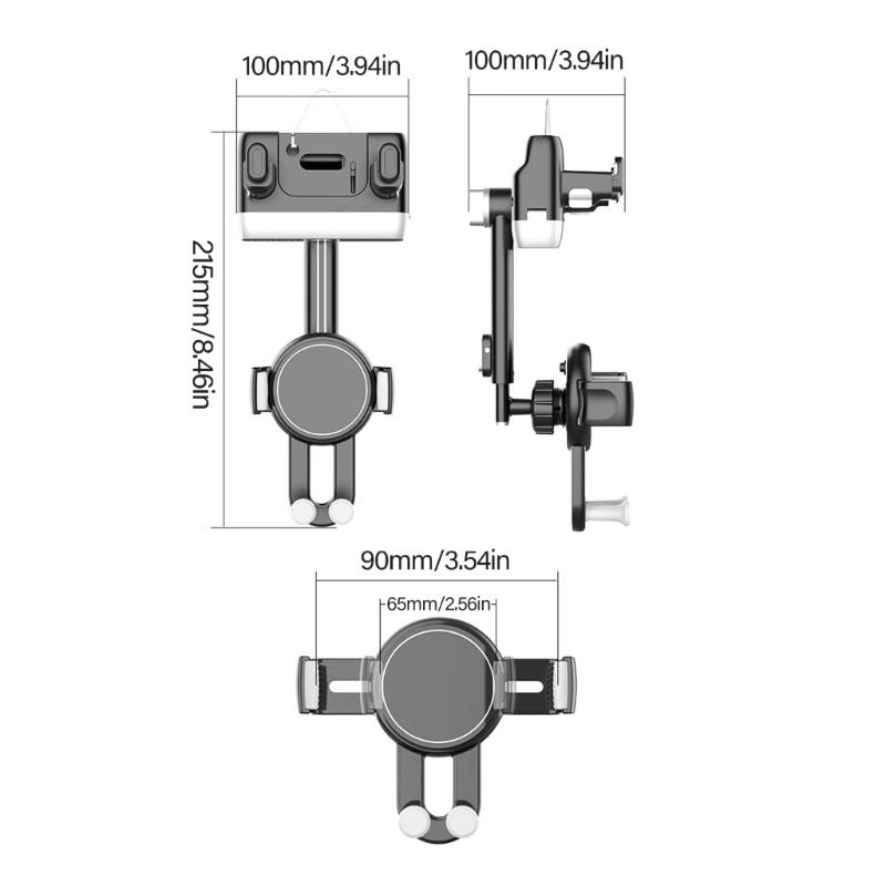 Universal Car Rearview Mirror Smartphone Mount 360 Degree Rotation And Adjustable Length Suitable For Any Vehicle Model