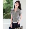 Women's Layered Polo Collar Short Sleeve T-Shirt