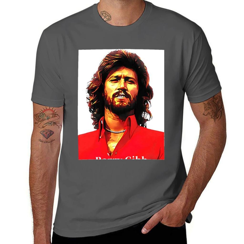 Barry Gibb Klassisches T-Shirt T-Shirts für Mann Slim Fit Anime T-Shirts für Mann T-Shirt Mann Baumwolle T-Shirt