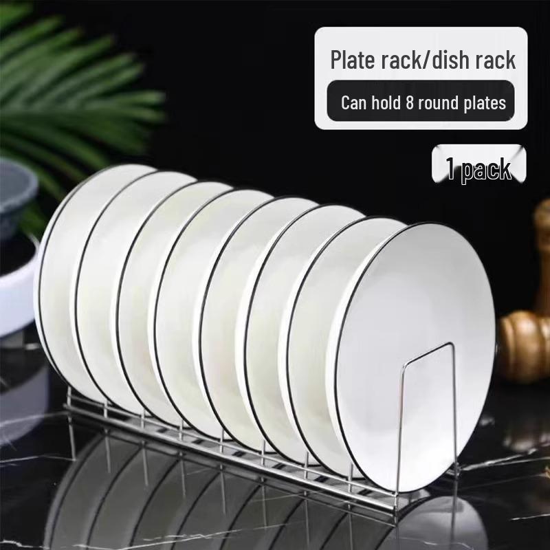 Stainless Steel Bowl & Dish Storage Rack - Kitchen Organizer & Plate Holder