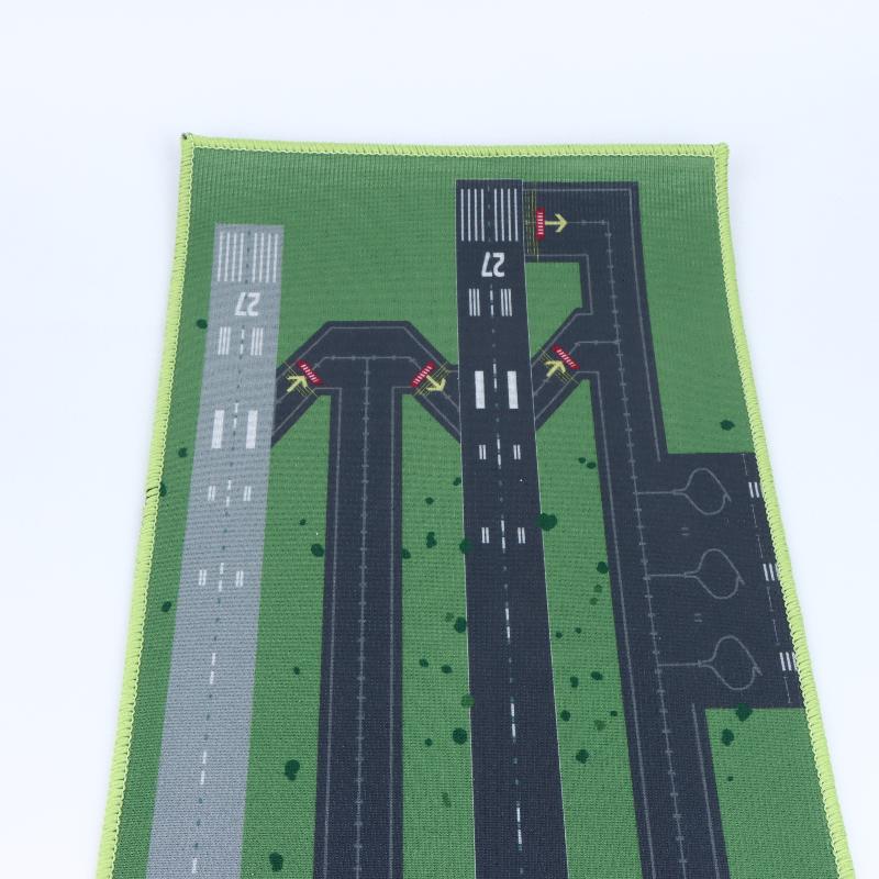 Runway Design Floor Rug 1Pcs Aviation Airport Track Non-Slip Soft Mat for Bedroom Game Room Living Room