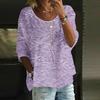 Women's Casual Fashion Three-quarter Sleeve Loose Round Neck Floral Print Top