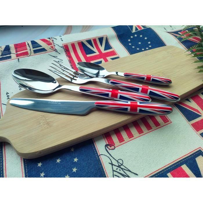 Couverts - EXZACT - EX07 - 24 pièces - Acier inoxydable - Poignées colorées