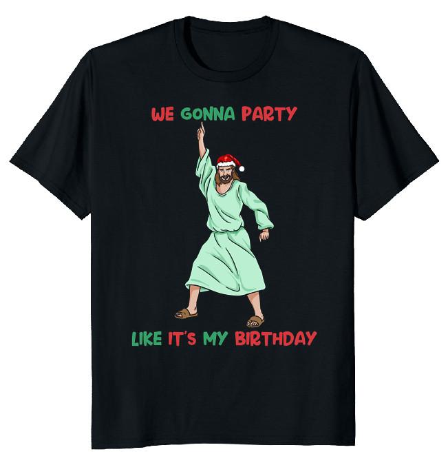 NEW LIMITED Dancing Jesus Christmas Party Funny Novelty Tee S