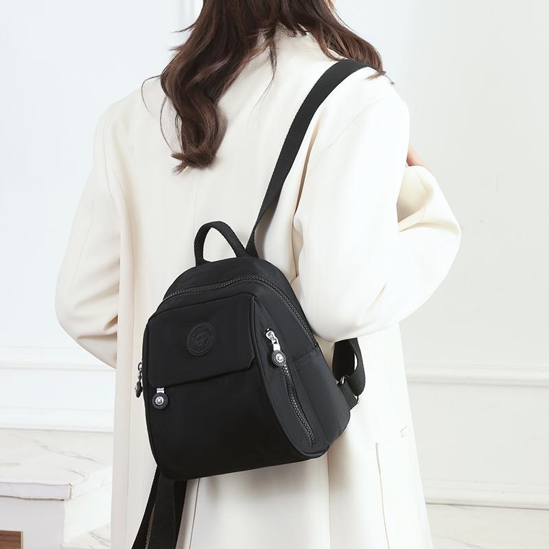Women's Backpack Solid Color Schoolbag Nylon Travel Bag Shell Backpack